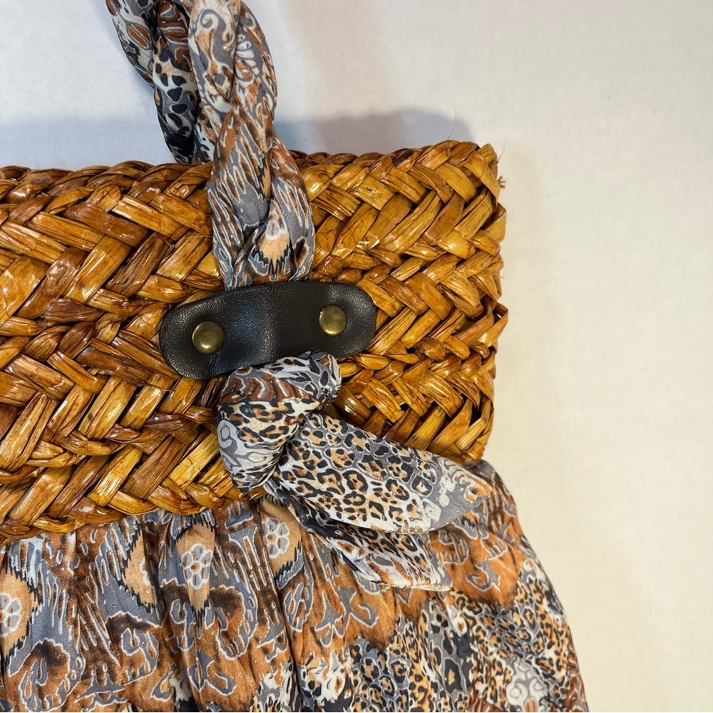 Cappelli straw and fabric shoulder bag. - Picture 6 of 16